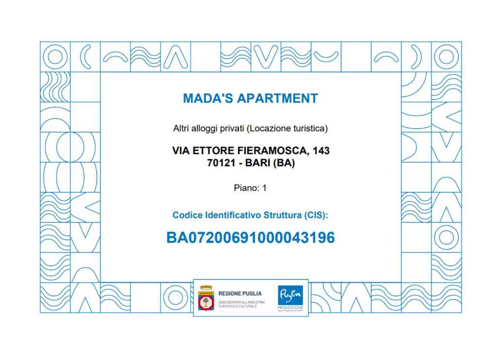 Mada'S Apartment Deluxe Bari Luaran gambar